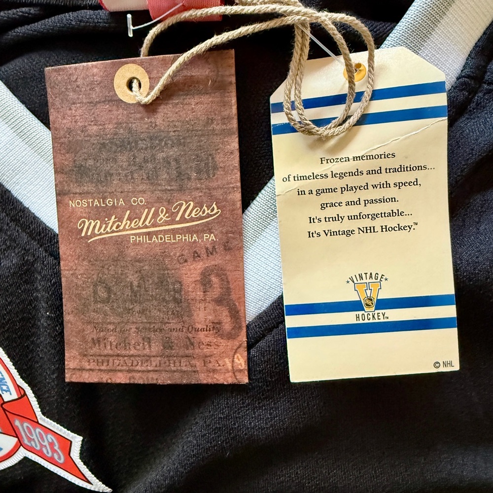 Mitchell & Ness Black and White Hockey Jersey Label - Picture 4 of 5